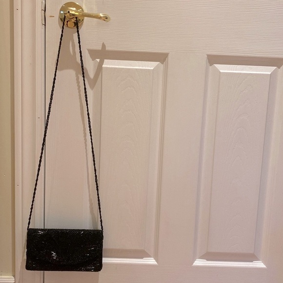 Vintage Beaded Evening Clutch Bag Black - Picture 8 of 8